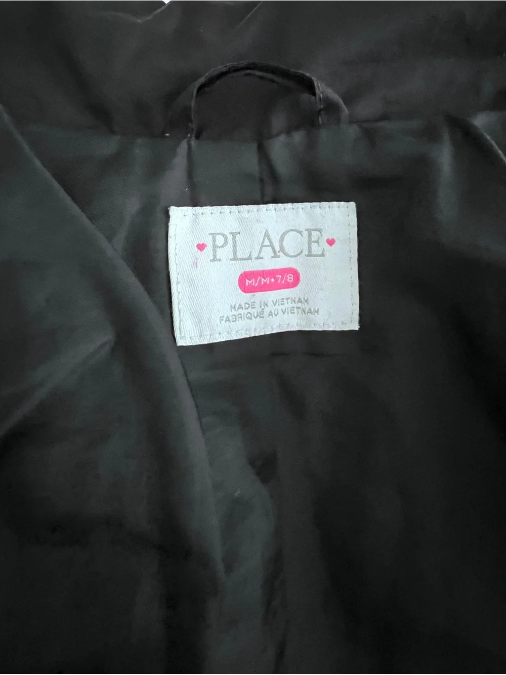 Used! The Children's Place Puffer Jacket - Black Sz 7/8